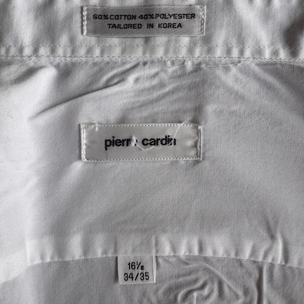 Pierre Cardin White Short Sleeve Button Down Shirt Size 16.5 - Picture 3 of 4